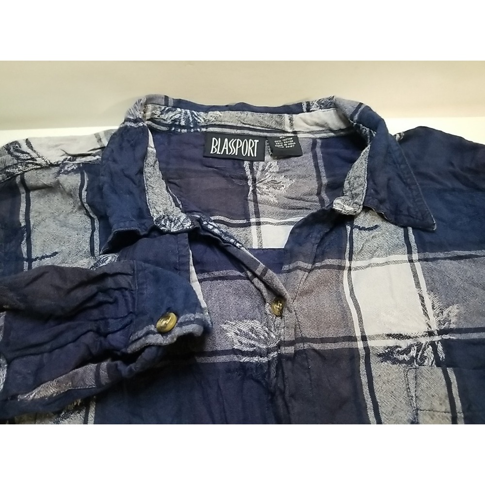 Blassport by Bill Blass Womens XL Flannel Plaid Button‎ Up Long Sleeve Shirt